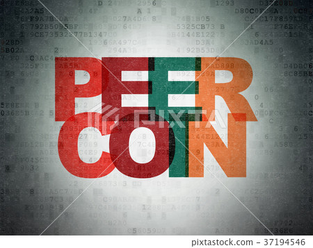 Cryptocurrency concept: Peercoin on Digital Data Cryptocurrency concept: Peercoin on Digital Data 37194546