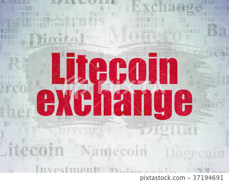 Blockchain concept: Litecoin Exchange on Digital Blockchain concept: Litecoin Exchange on Digital 37194691
