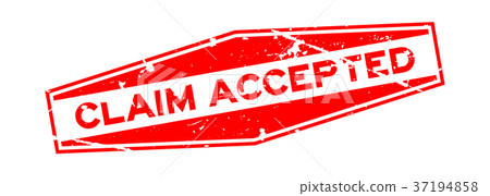 Grunge red claim accepted hexagon rubber stamp Grunge red claim accepted hexagon rubber stamp 37194858