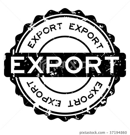 Grunge black export word round rubber stamp Grunge black export word round rubber stamp 37194860