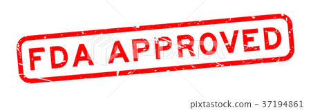 Grunge red FDA approved square rubber seal stamp 37194861