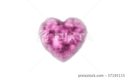 Pink cloud in the shape of a heart on a white 37195115