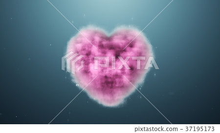 A cloud in the shape of a heart on a turquoise 37195173