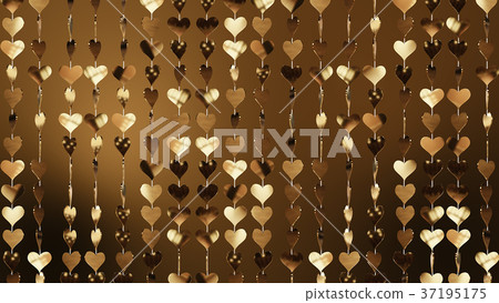 Animated background of golden hearts 37195175
