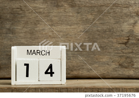 White block calendar present date 14 and March White block calendar present date 14 and March 37195676