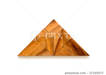 Wood tangram puzzle in triangle shape Wood tangram puzzle in triangle shape 37195677
