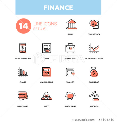 Business and finance - line design icons set - Stock Illustration ...