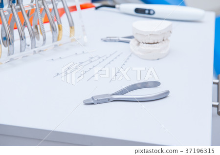 Orthodontist Dental set of clamps and pliers 37196315