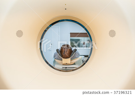 patient at CT scan tomography in hospital patient at CT scan tomography in hospital 37196321