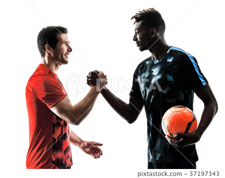 soccer players men isolated silhouette white soccer players men isolated silhouette white 37197343