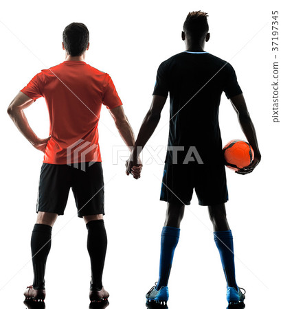 soccer players men isolated silhouette white soccer players men isolated silhouette white 37197345