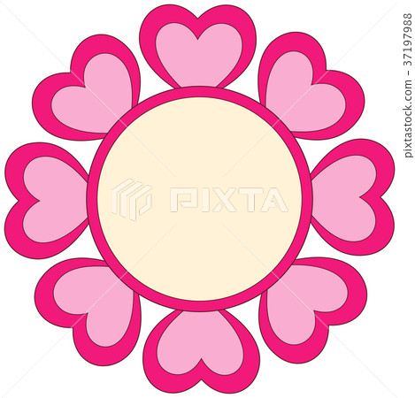 Colorful wreath with hearts and place for text. Colorful wreath with hearts and place for text. 37197988