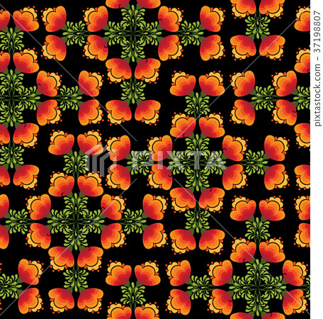 Flower seamless pattern. Abstract floral ornament Flower seamless pattern. Abstract floral ornament 37198807