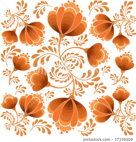 Flower seamless pattern. Abstract floral ornament Flower seamless pattern. Abstract floral ornament 37198809