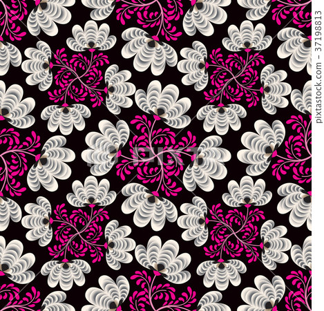 Flower seamless pattern. Abstract floral ornament Flower seamless pattern. Abstract floral ornament 37198813