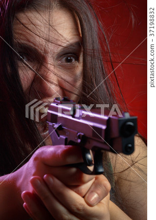 woman with gun woman with gun 37198832