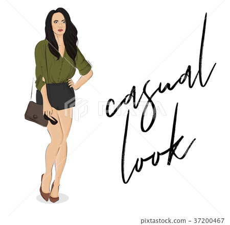 Vector street style poster. Fashion illustration 37200467