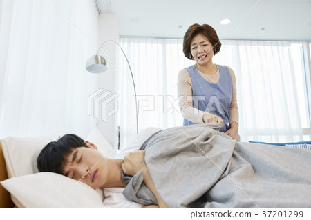 母親，兒子，生活，住房，韓國人 37201299