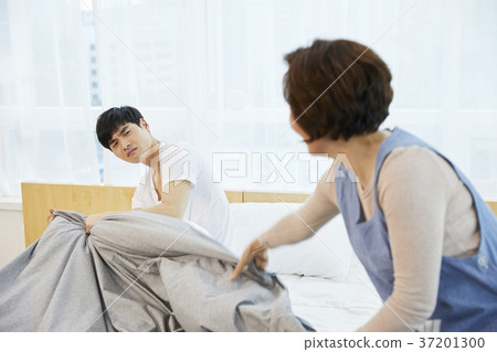 母親，兒子，生活，住房，韓國人 37201300