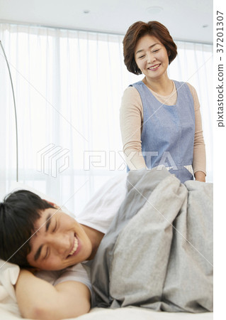 母親，兒子，生活，住房，韓國人 37201307