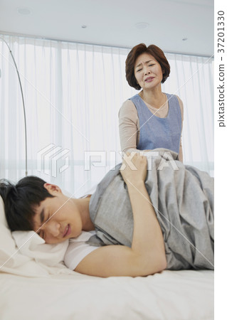 母親，兒子，生活，住房，韓國人 37201330