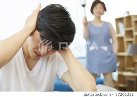 母親，兒子，生活，住房，韓國人 37201331