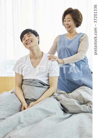 母親，兒子，生活，住房，韓國人 37201336