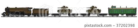 The vintage military steam train The vintage military steam train 37202398