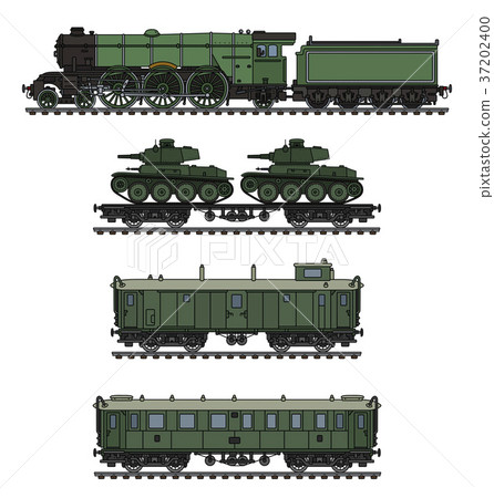 The vintage military steam train The vintage military steam train 37202400