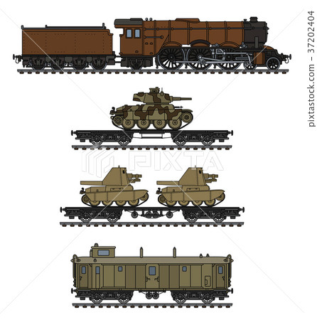 The vintage military steam train The vintage military steam train 37202404