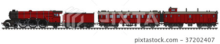 The vintage red steam train The vintage red steam train 37202407