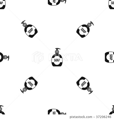 Bottle of liquid soap pattern seamless black 37206246