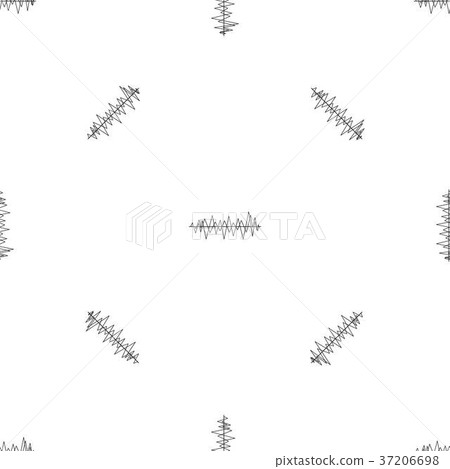 Sound wave pattern seamless black Sound wave pattern seamless black 37206698