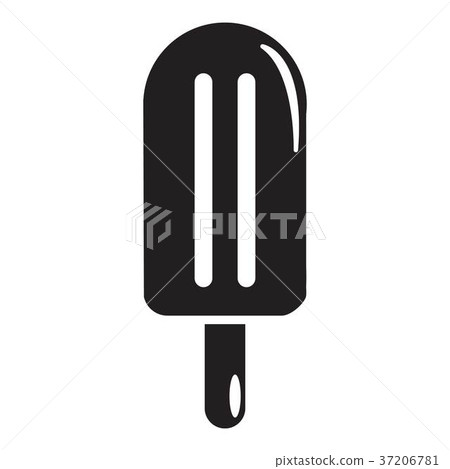 Chocolate ice cream icon, simple black style Chocolate ice cream icon, simple black style 37206781
