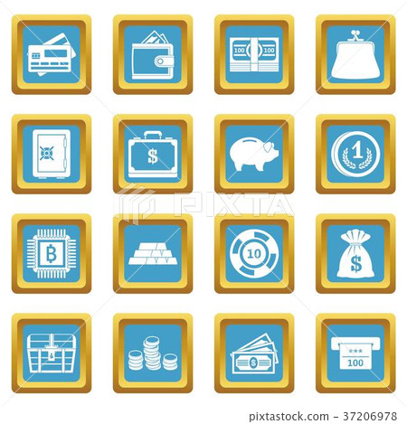 Different money icons azure - Stock Illustration [37206978] - PIXTA
