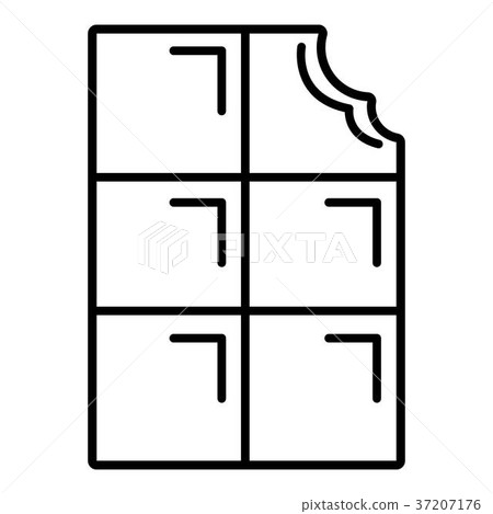 Bite chocolate icon, outline line style Bite chocolate icon, outline line style 37207176