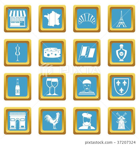 France travel icons azure France travel icons azure 37207324