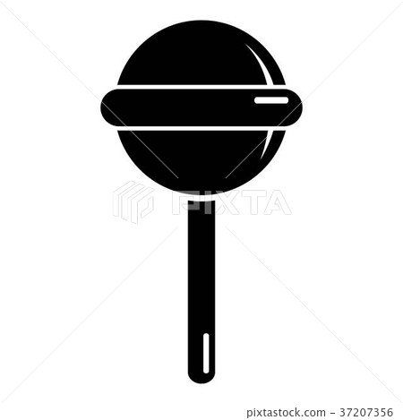Round lollipop icon, simple black style 37207356