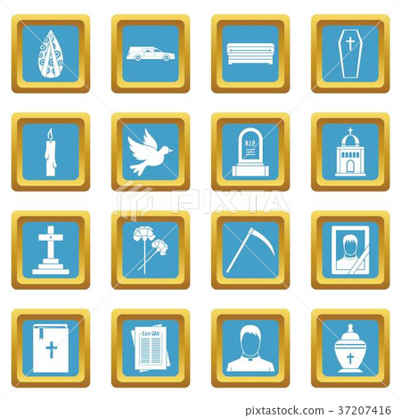 Funeral icons azure 37207416