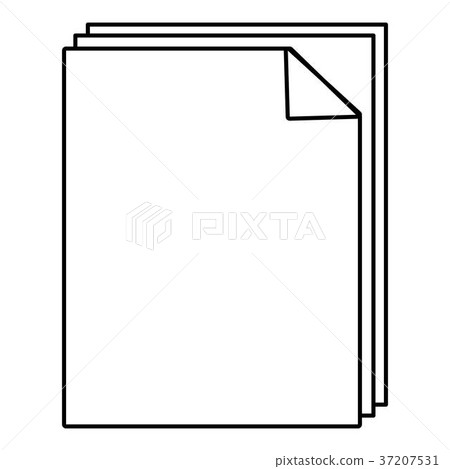 Paper icon, outline line style - Stock Illustration [37207531] - PIXTA