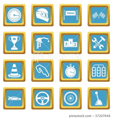 Racing speed icons azure - Stock Illustration [37207648] - PIXTA