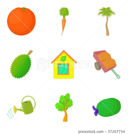 Irrigation icons set, cartoon style Irrigation icons set, cartoon style 37207734