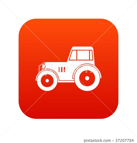 Tractor icon digital red - Stock Illustration [37207784] - PIXTA
