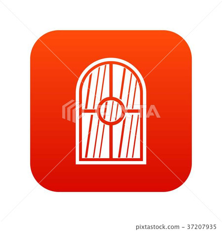 Arched window icon digital red - Stock Illustration [37207935] - PIXTA