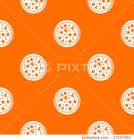 Pizza with olives and mushrooms pattern seamless 37207950