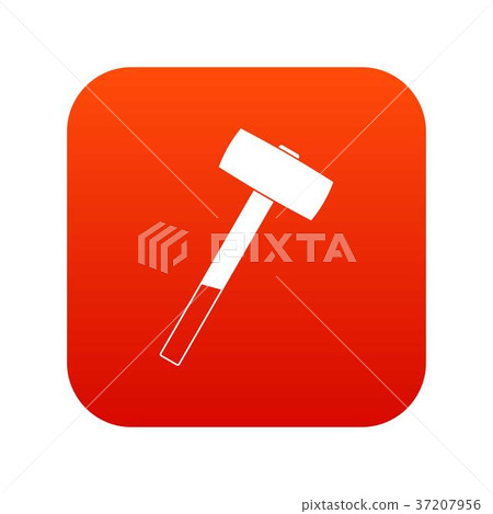 Sledgehammer icon digital red 37207956