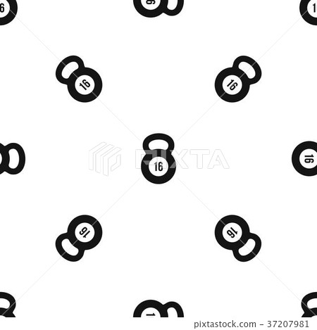 Kettlebell pattern seamless black Kettlebell pattern seamless black 37207981