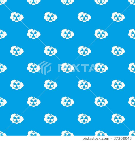Cloud and radioactive sign pattern seamless blue Cloud and radioactive sign pattern seamless blue 37208043