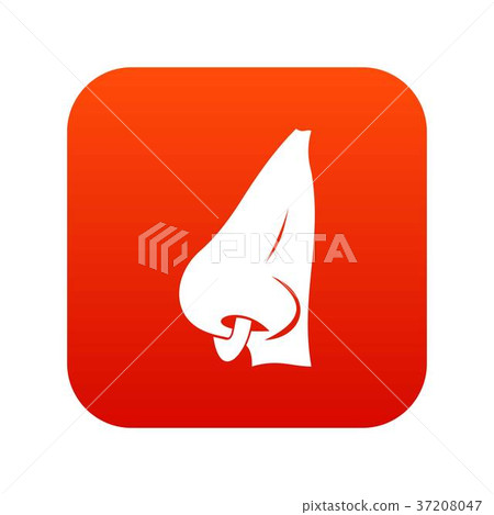 Human nose with piercing icon digital red Human nose with piercing icon digital red 37208047