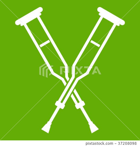 Crutches icon green 37208098